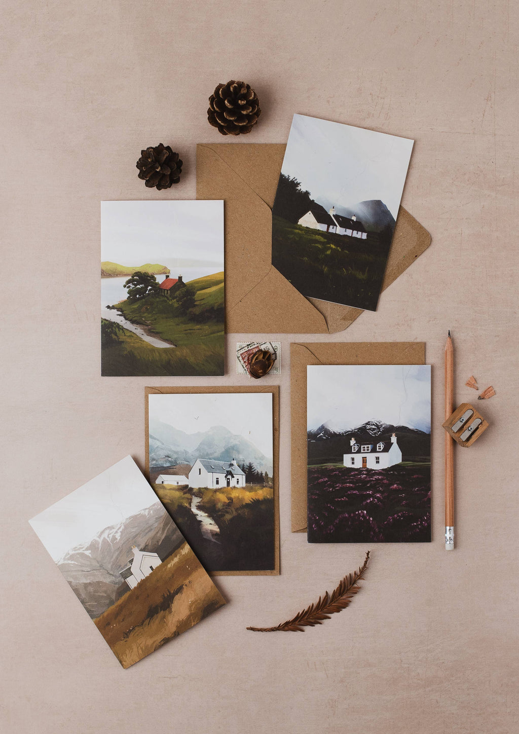 Harris Whispers, Cosy Cottage Greeting Cards