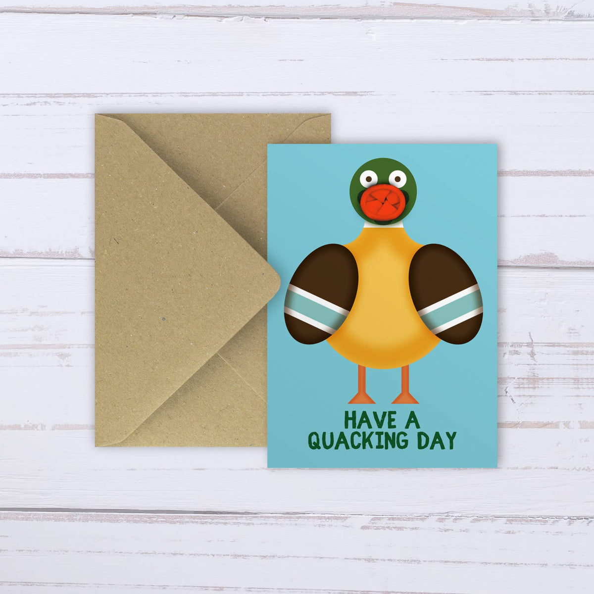 Illustrated Duck balloon card Quacking Day