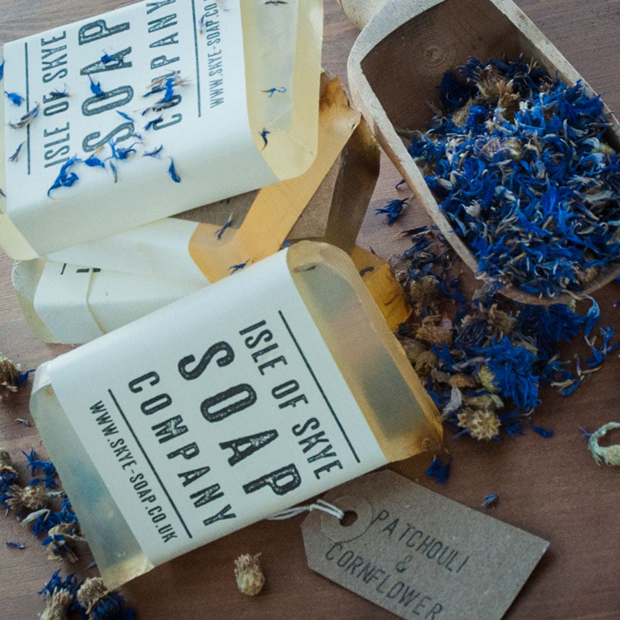 Patchouli and Cornflower ‘Scrubby’ Soap