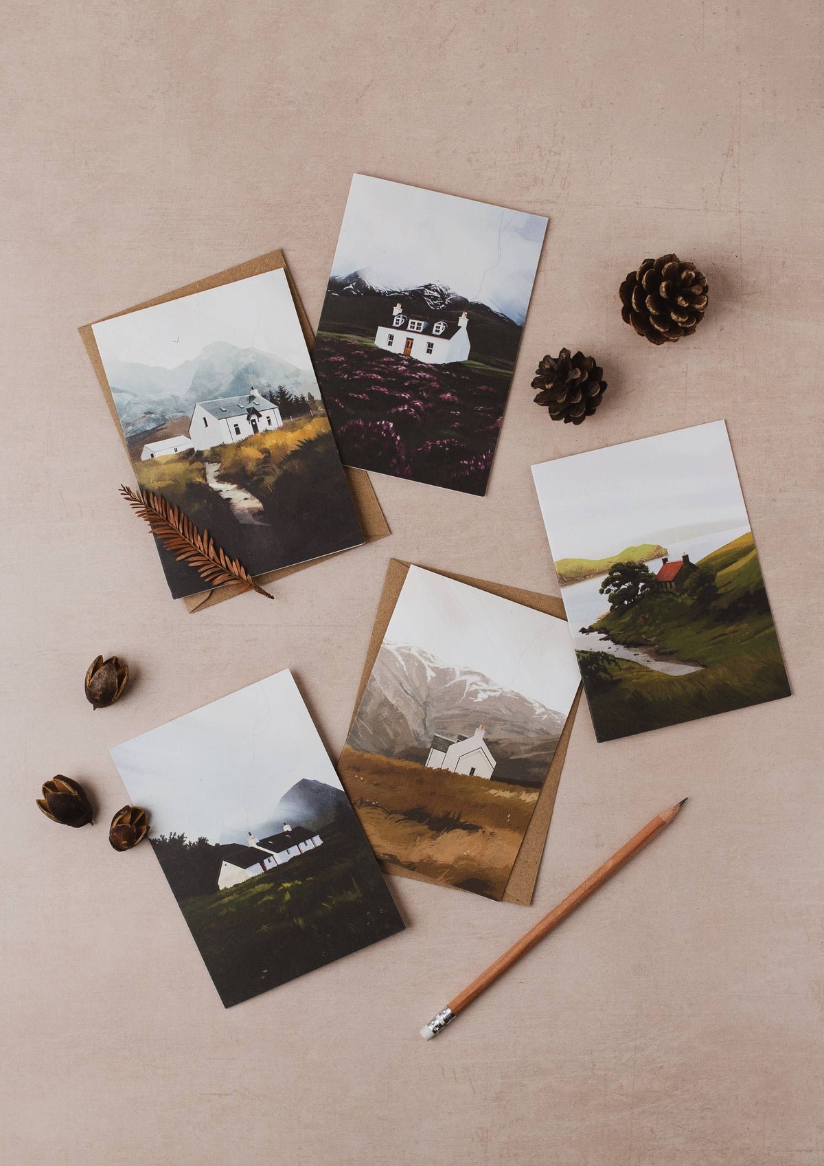 Highland House, Cosy Cottage Greeting Cards