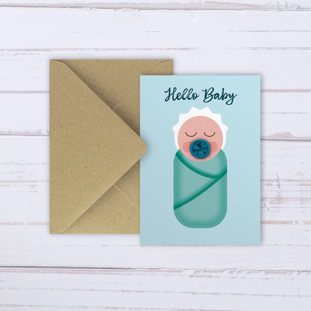 New baby boy | balloon card | lighter