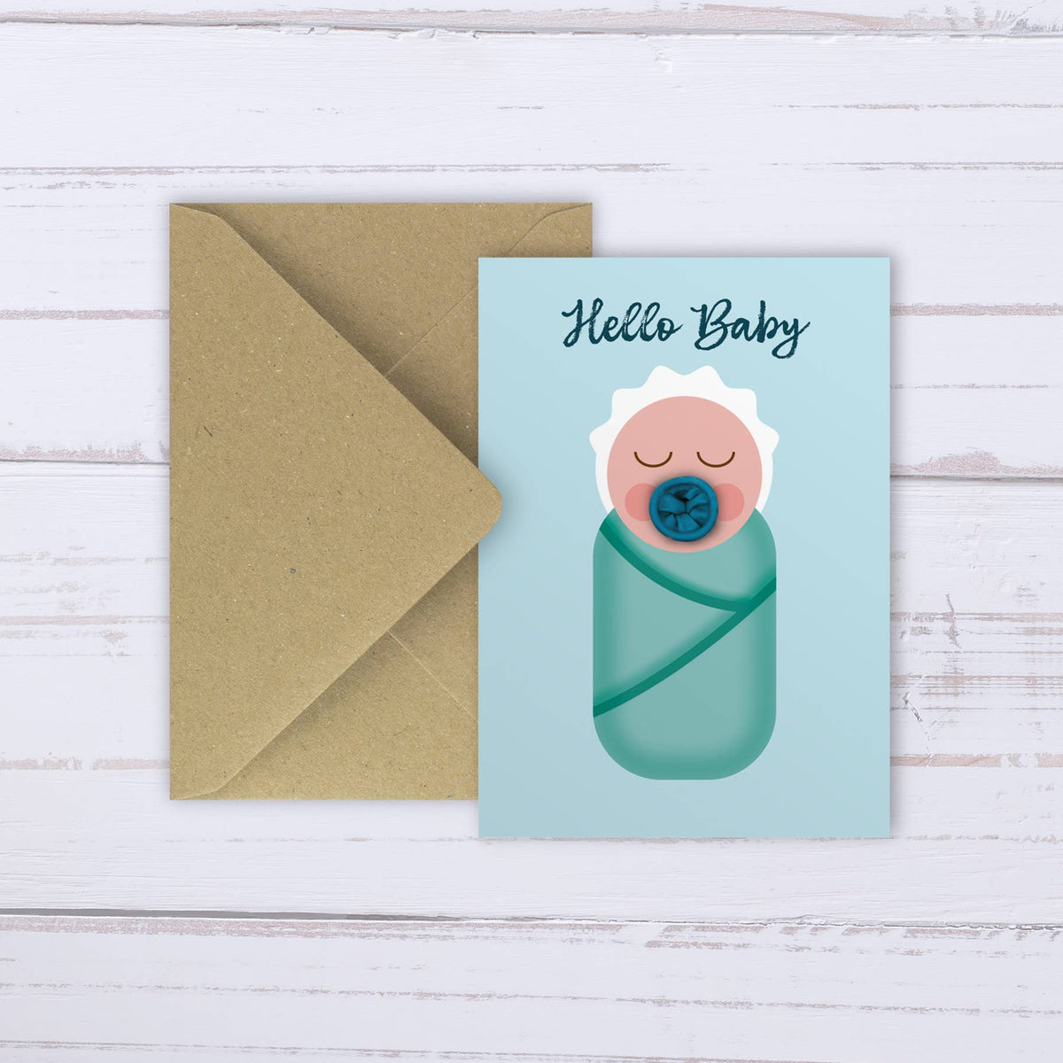 New baby boy | balloon card | lighter