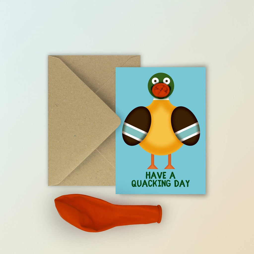 Illustrated Duck balloon card Quacking Day